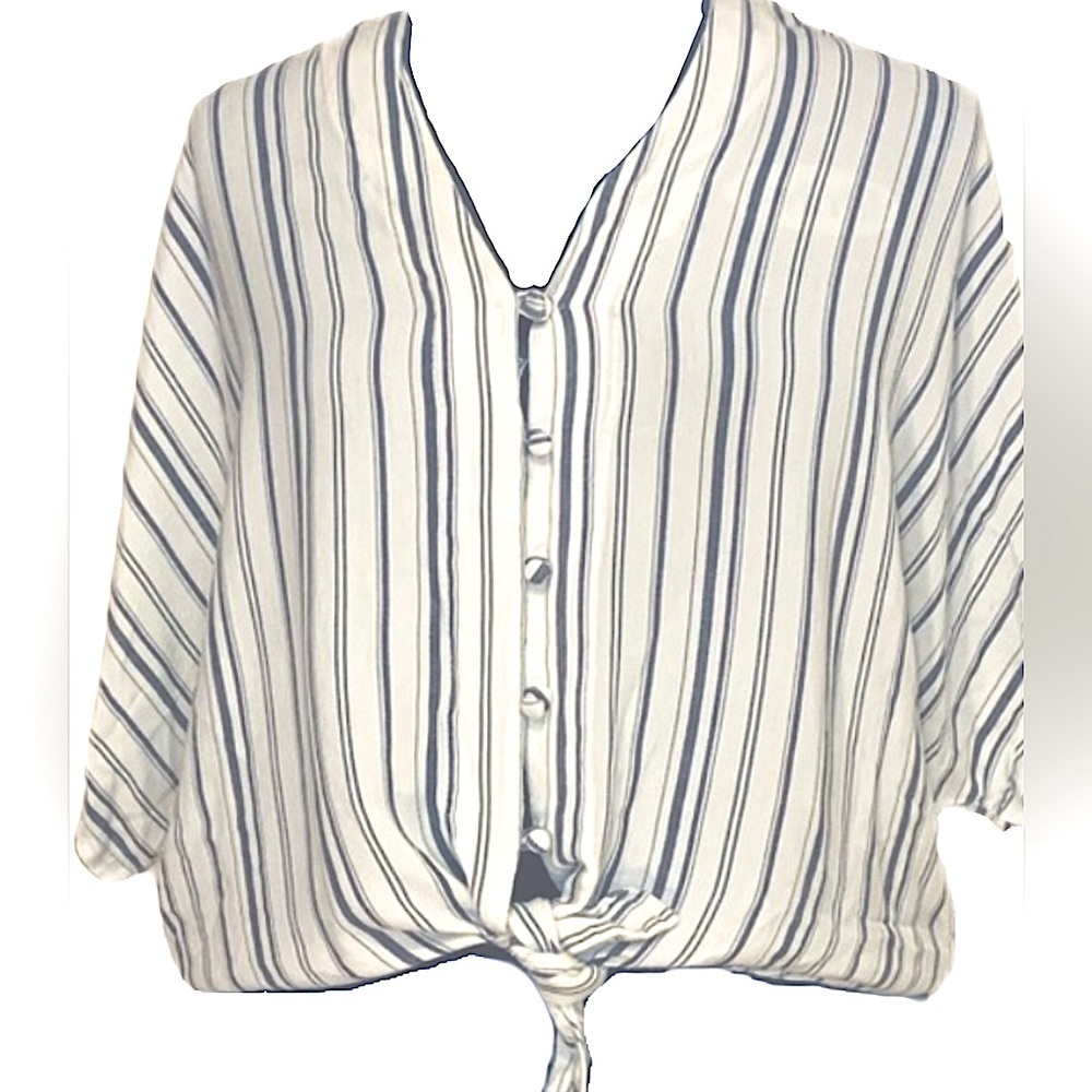 SAM AND SIM | button down stripped blouse | Size L